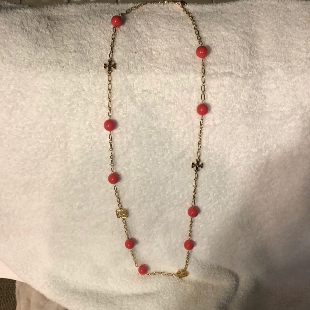 Tory burch evie logo chain necklace